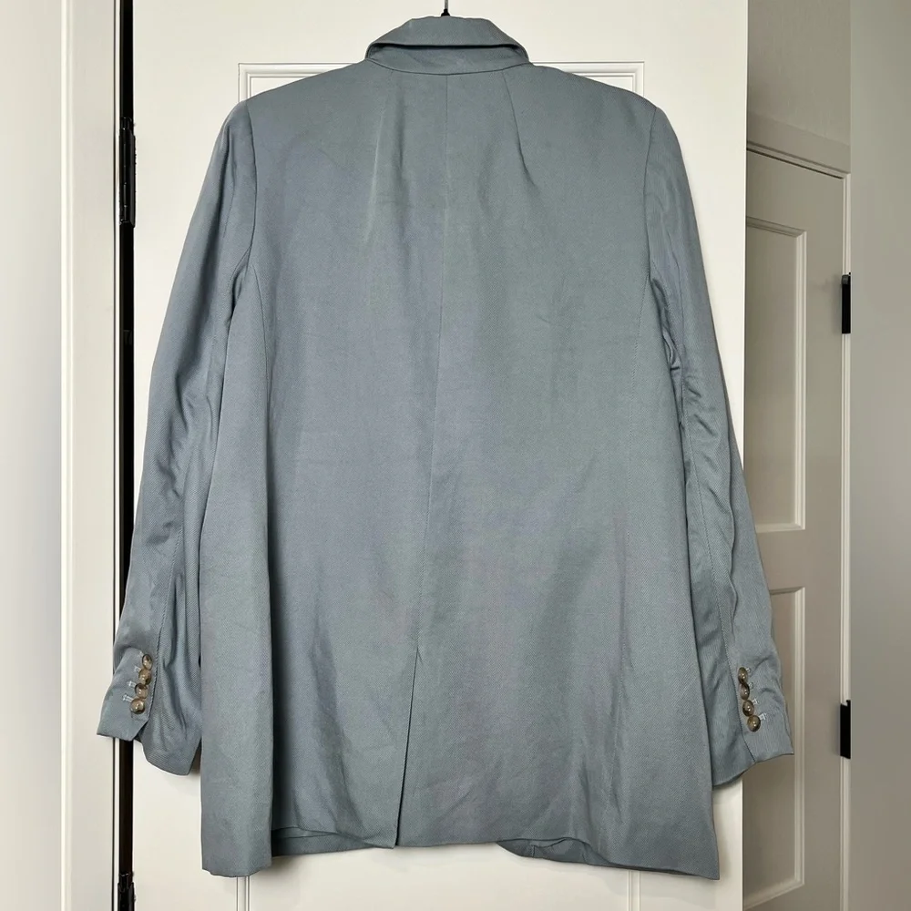 Madewell Larsen Blazer Jacket in Drapeweave Overcast Blue (Large)